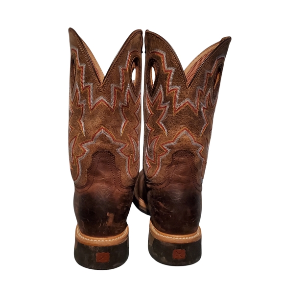 Twisted X Brown Leather Square-Toe Cowboy Western Boots Men's Size 11D - Picture 8 of 12